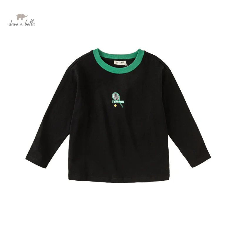 Dave Bella 2024 New Spring Boy’s Baby T-Shirt Children Top Cotton Long Sleeves Casual Undershirt Sport Outdoor DK1248557