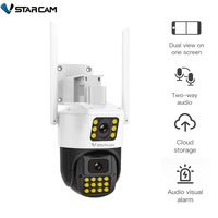 Vstarcam New 2MP 2K Dual Lens Dual Picture Outdoor Wifi IP Camera No Dead Corner Ball Integrated Security Surveillance Phone APP