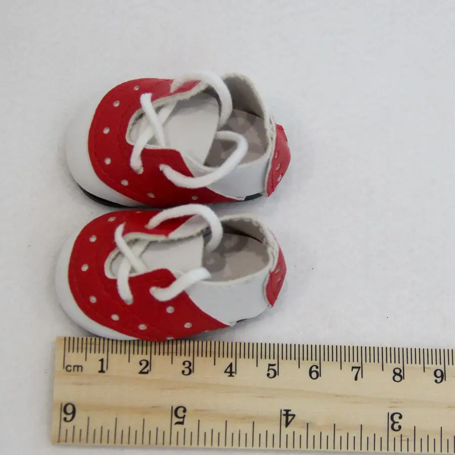 1 pair 5*2.8cm PU Leather Cute Doll Shoes Adorable Dot PU Leather Shoes For 1/6 Doll Clothing Accessories 5 Colors