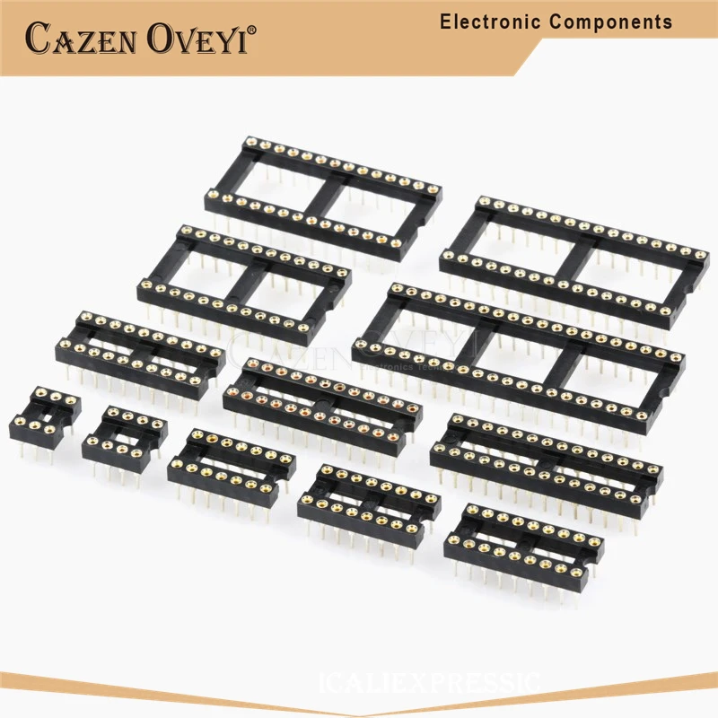 10PCS Round Hole IC socket Connector DIP 6 8 14 16 18 20 24 28 32 40 pin Sockets DIP6 DIP8 DIP14 DIP16 DIP18 DIP20 DIP28 DIP40