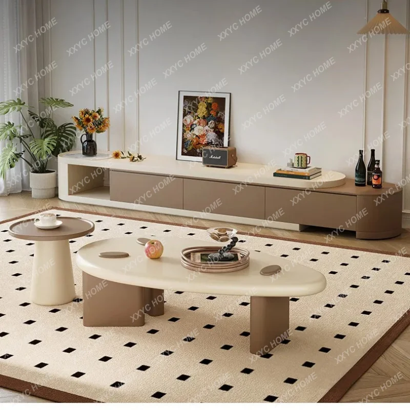 X premium cream style coffee table small apartment living room household special-shaped coffee table