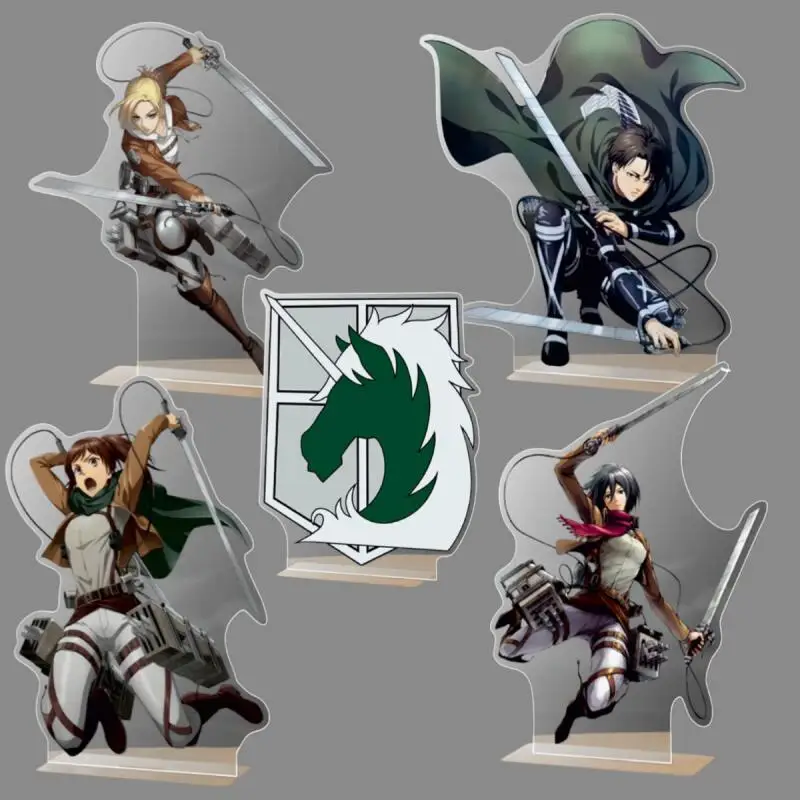 Exhibidores Acrílicos de Ataque a los Titanes: Annie Leonhart, Sasha Blouse, Mikasa Ackerman, Brigada de Policía Militar, Adornos Decorativos