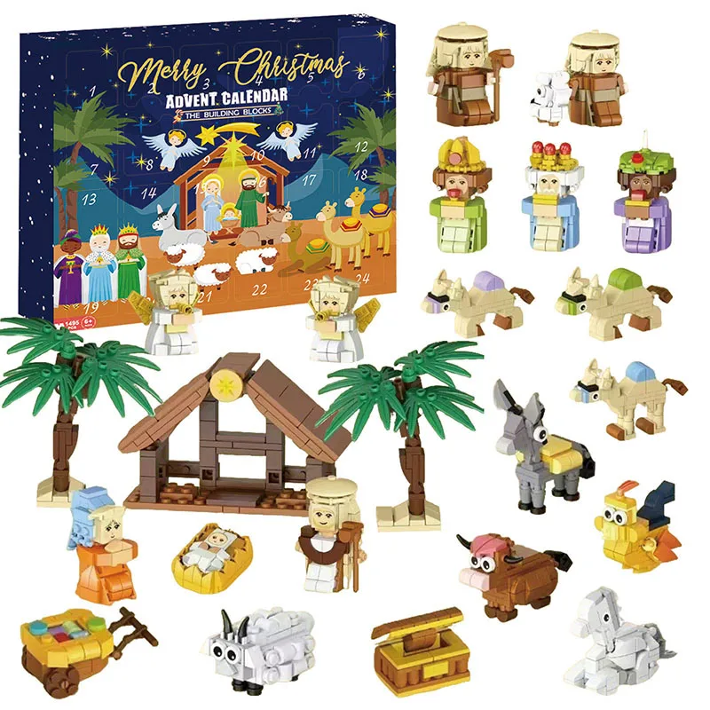 2026 Christmas Advent Calendar Gifts Box 24 Days Countdown Surprise Mini Building Blocks Toy Xmas Home Decor Gift Party Toys