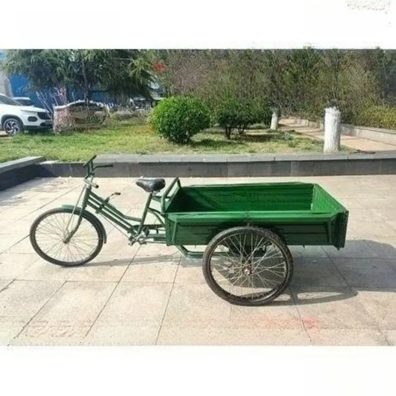 Tricycle pedals to pull goods 1.2 Old-fashioned grocery shopping lengthened and thickened human cargo pedals