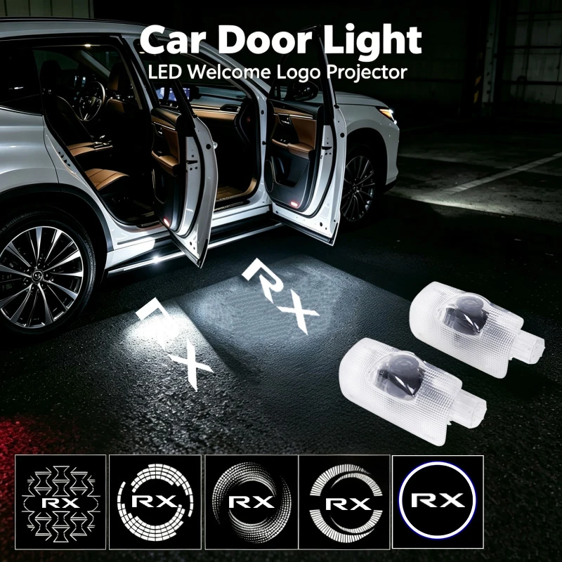 2Pcs LED Ghost Logo Projector Car Door Welcome Atmosphere Shadow Light For Lexus RX RX270 RX300 RX330 RX450 2007-2017 Accessorry