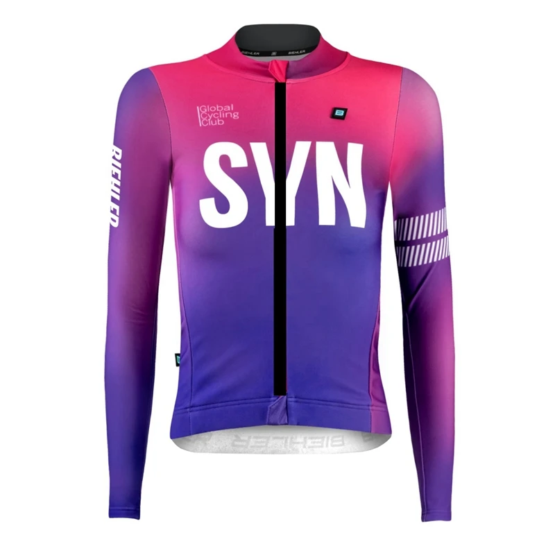 Autumn White CANDY RUSH SYN Classic Women's Long Sleeve Cycling Jersey SYNDICATE Team Race Bicycle Clothing Cycling Shirts