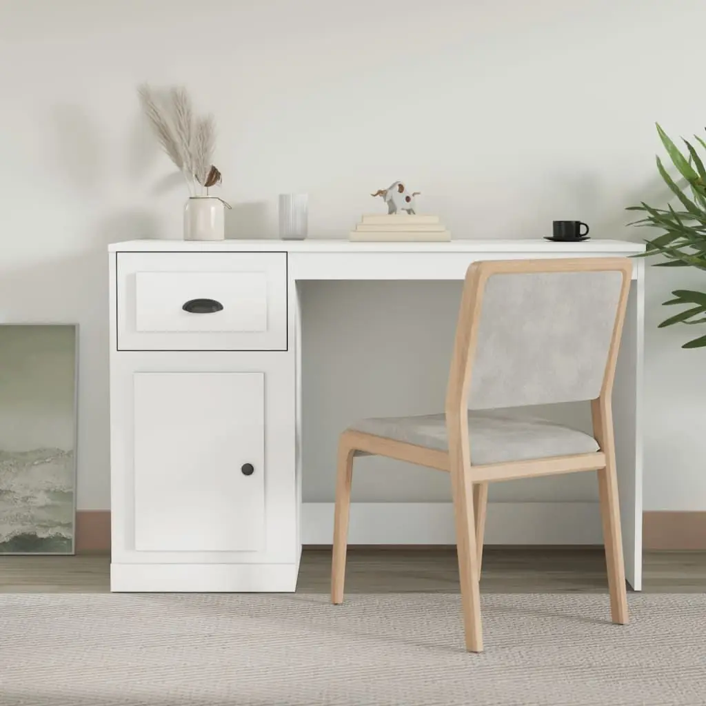 

Desk White Engineered Wood Regular Desk Rectangular Modern
