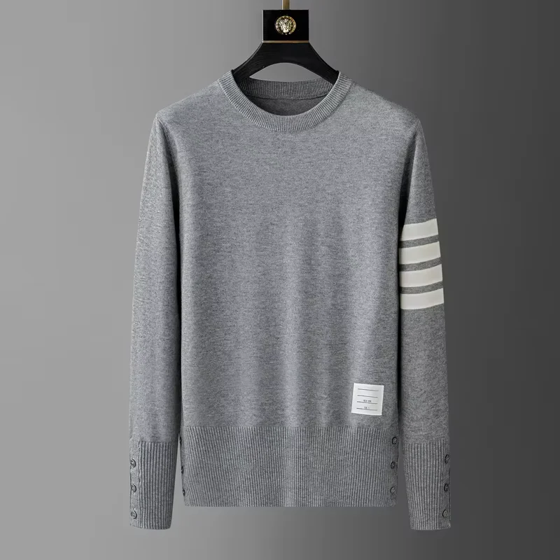 High end luxury brand sweater men personality trend ribbon striped round neck Knitwear autumn and winter Korean casual  pullover