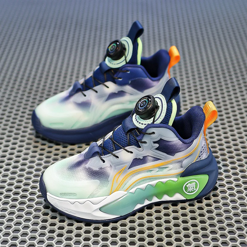 

Новинка 2025, детская дышащая студенческая спортивная обувь с сетчатой поверхностью, боевые баскетбольные кроссовки, светящиеся в темноте кроссовки