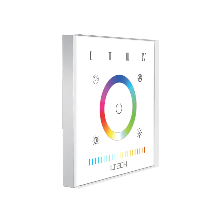 

LTECH Led RGBWY RGBCCT Strip Controller LT-BUS Control System Dual RF 2.4GHz & DMX Multi Function Wall Touch Panel 100-240V EX5S