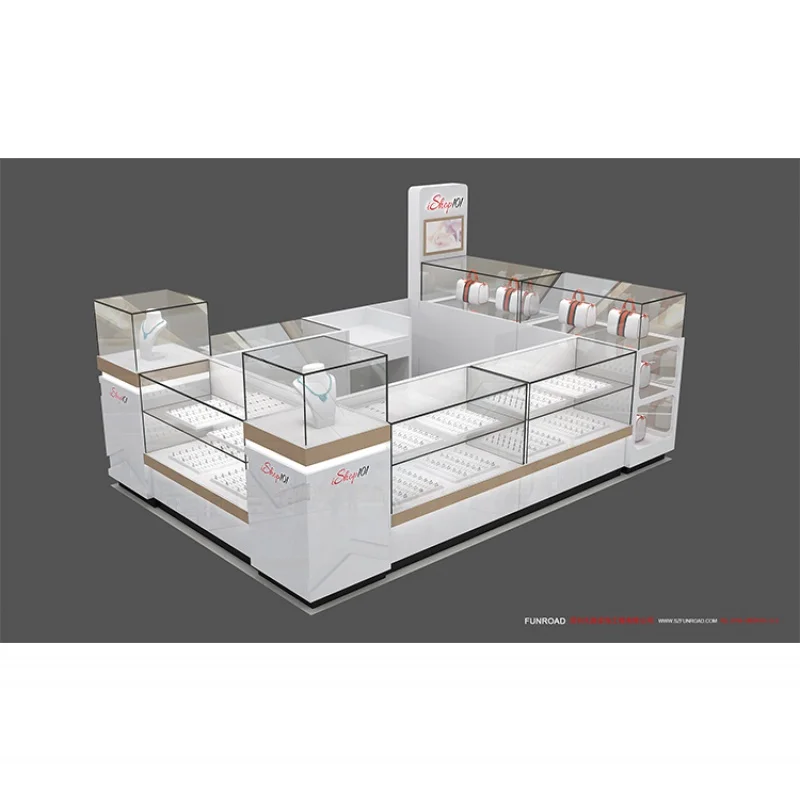 

Custom. customized jewelry mall display kiosk showcase / jewellery shop counter design for sale