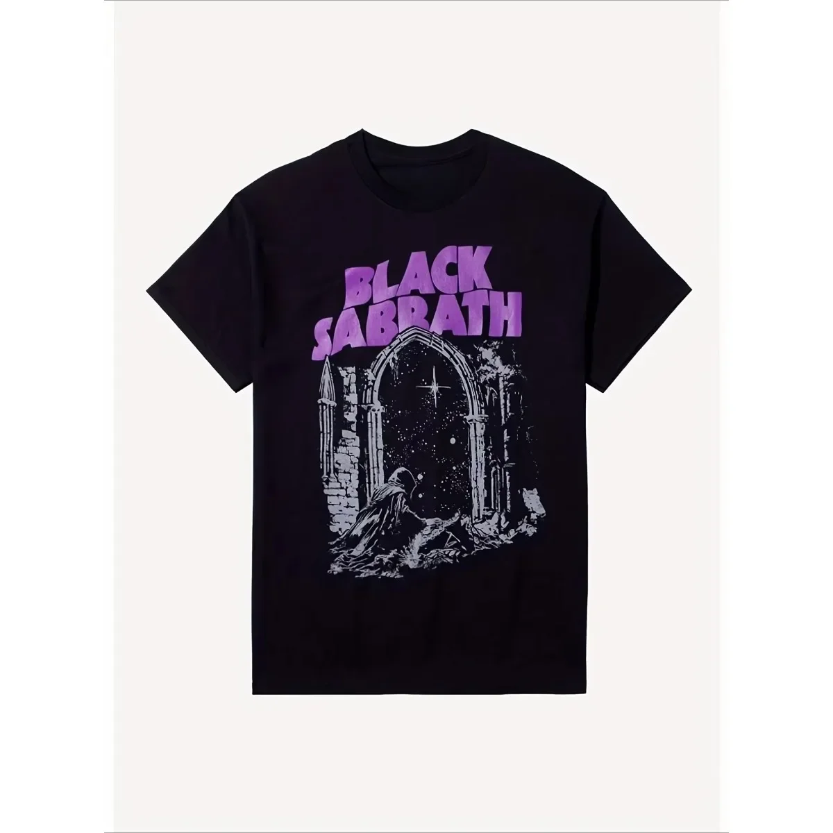 

Men's Black Sabbath Night Arch Graphic T-Shirt Comfortable Cotton Crew Neck Short Sleeves