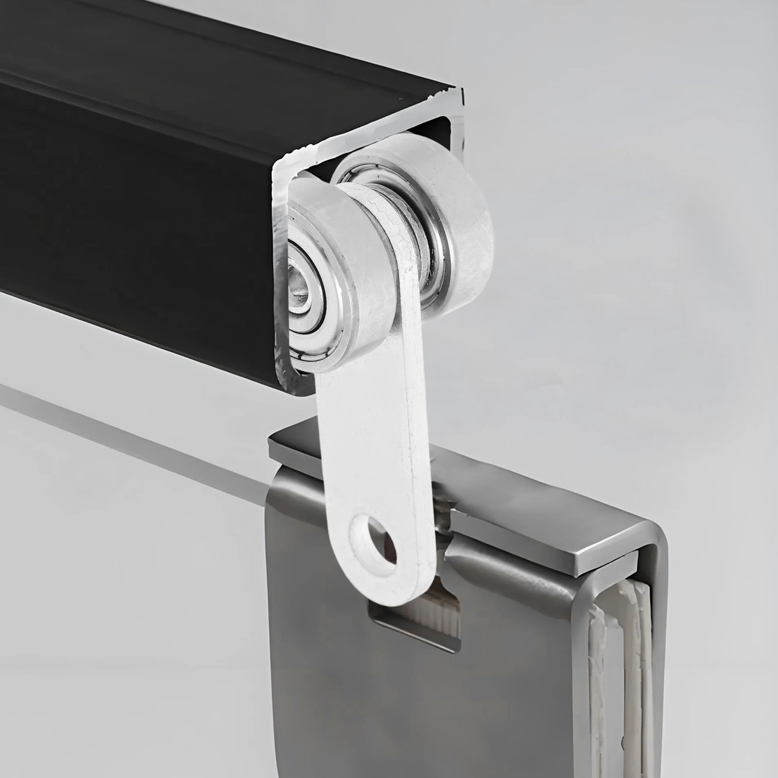

Sliding Door Pulley Detachable Dual Bearing Wheels for Barn Garage Greenhouse Doors Heavy Duty Smooth Rolling Silver Pocket