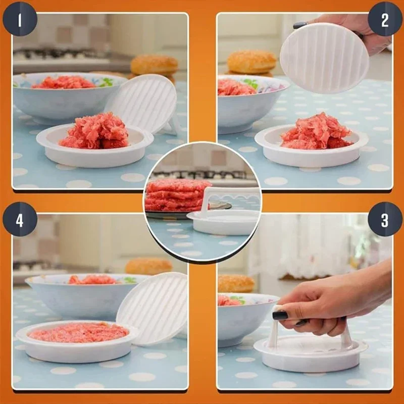 1pc Multifunctional Meat Press  Plain Meat Pie Tool Plastic Burger Press Hamburger Patty Shape Hamburger Press Patty Mold