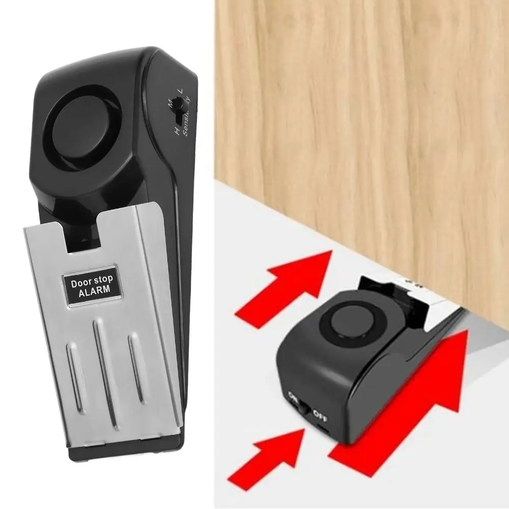 

Easy to Use 120DB Door Stop Alarm 3 Levels Sensitivity Anti Theft Alarm Door Stopper Home Security