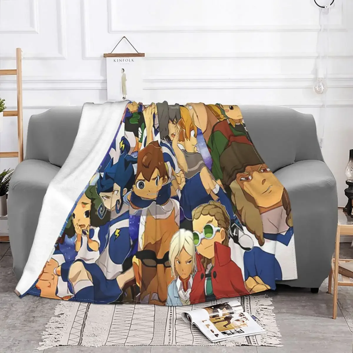 Inazuma Eleven Blanket Fleece Autumn/Winter Anime Football Portable Super Soft Throw Blankets for Bedding Bedroom Bedding Throws