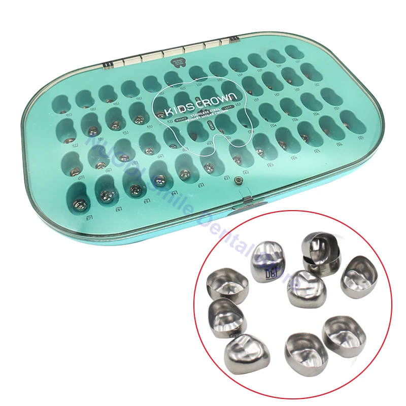 Korea Dental Primary Stainless Steel Kids Teeth Crown Kit Orthodontic Deciduous Crowns 1st 2nd Molar Dentistry Clinic Materials