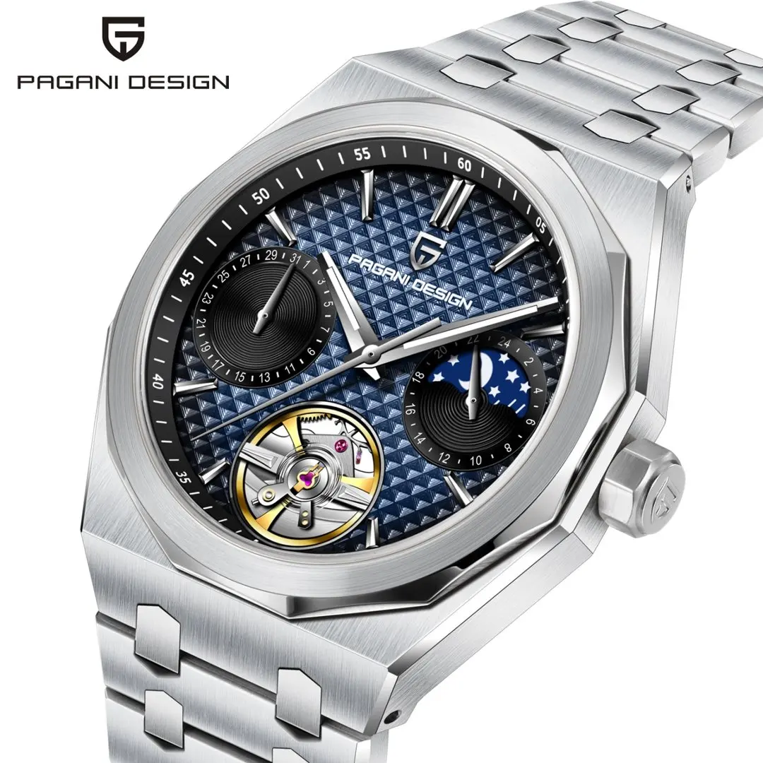 PAGANI DESIGN PD-YS036 Men's Automatic Mechanical Watch Sapphire AR+AF Glass 100M Waterproof Stainless Steel Watch Reloj Hombre