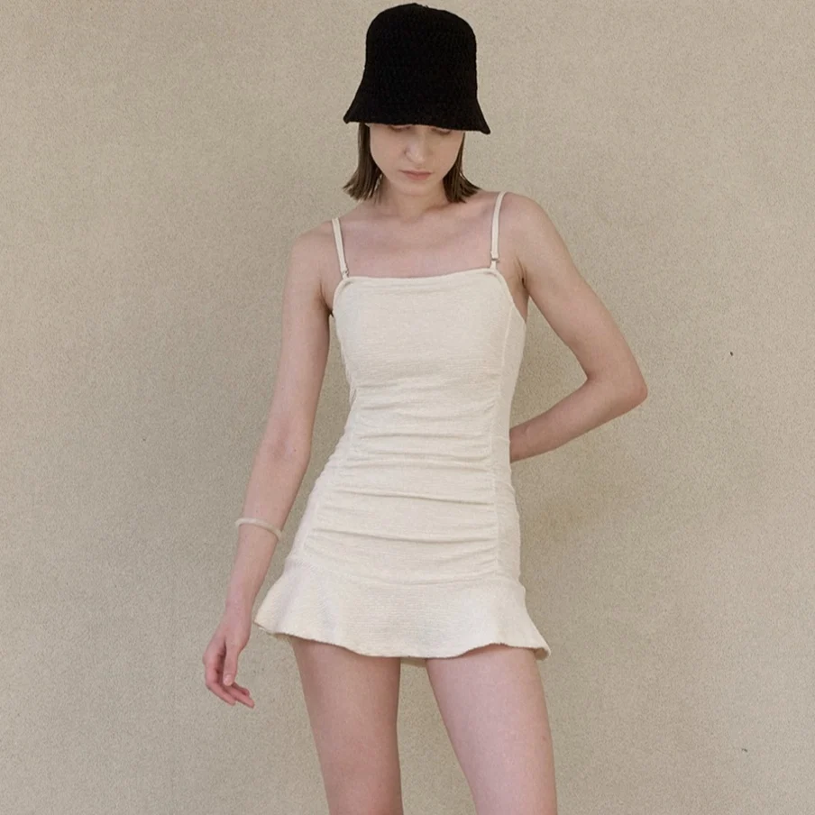 

2026 New Women's One-Piece Swimsuit Beach Vaion High-End Sensation Pure Desire Sle Slimming Color Skirt-Sle