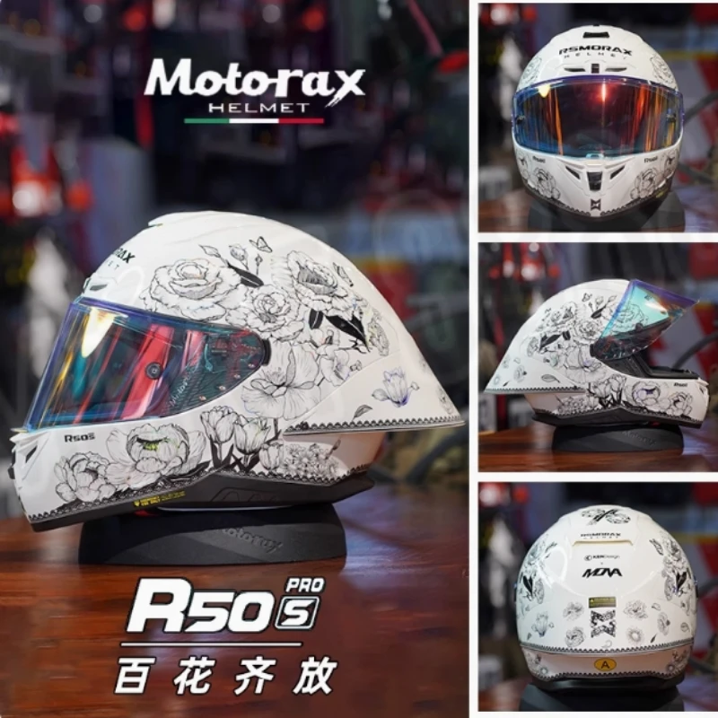 MOTORAX R50 All-season Motorcycle Helmet Big Tail Wing Men Women Helmet Full-face Safety Track Sports Helmet Cascos Para Moto