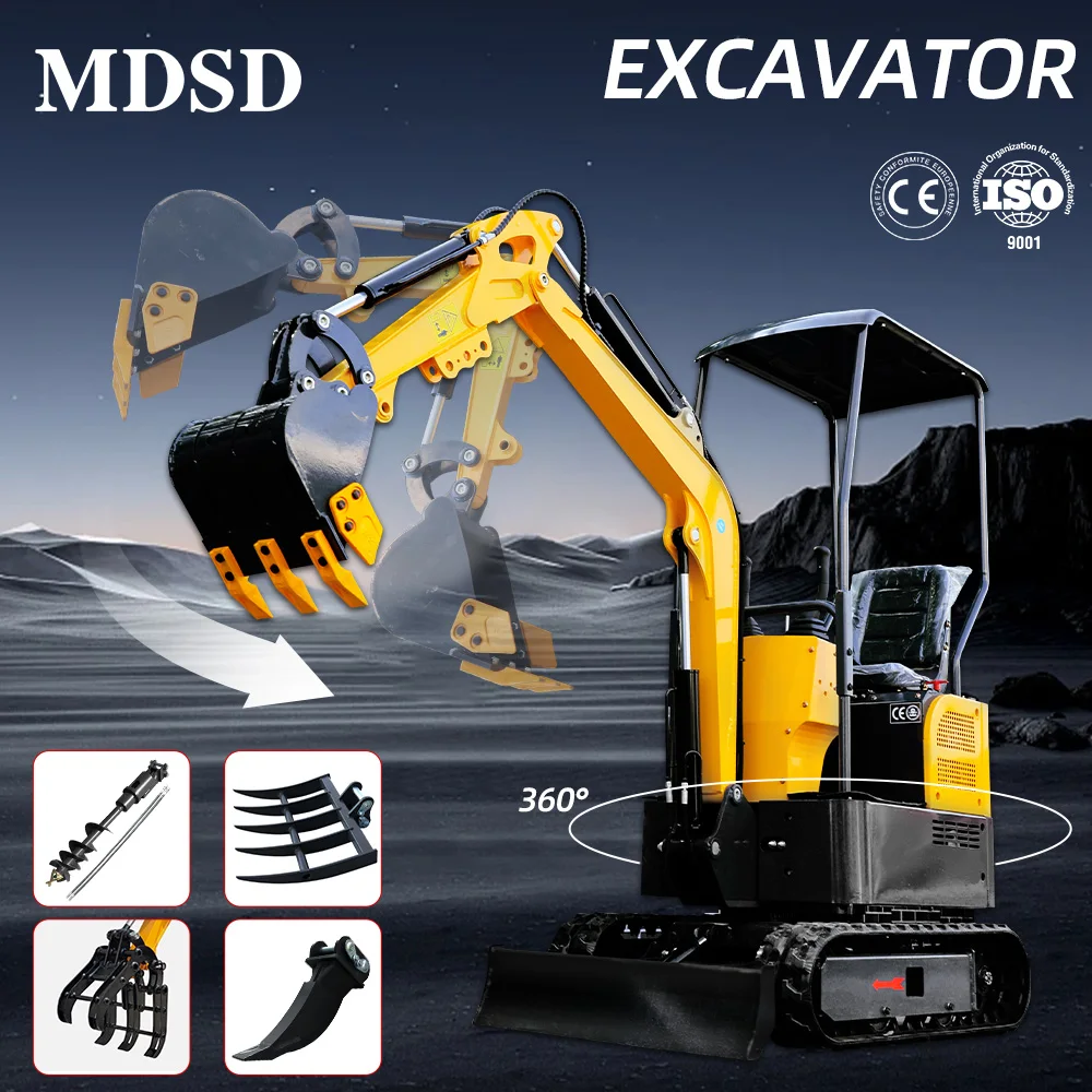 농업용 0.8-2톤 미니 굴삭기 다기능 유압 크롤러 소형 굴착기 정원용 - 맞춤형 빠른 배송