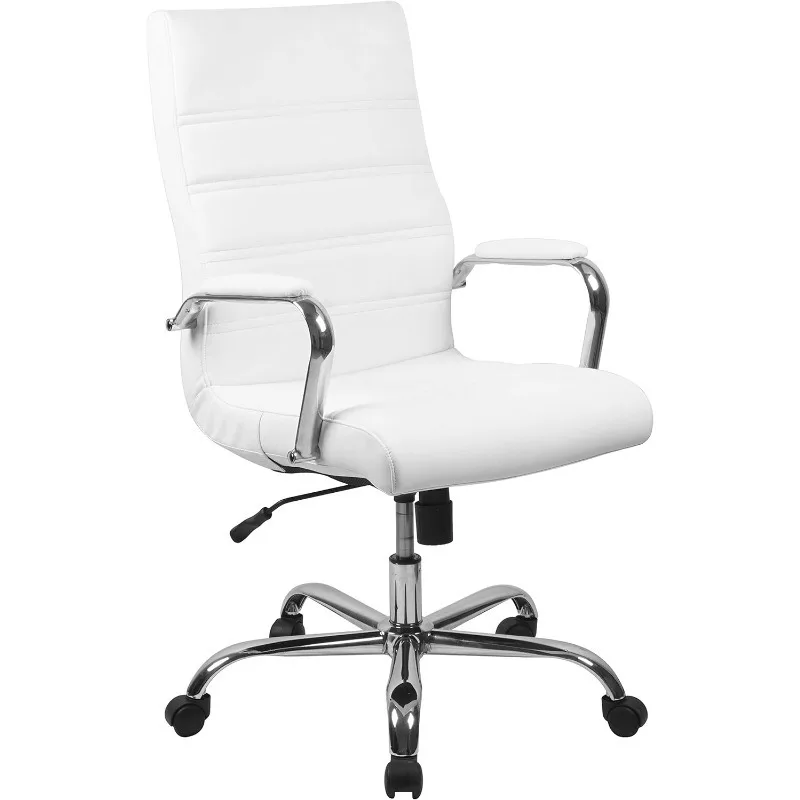 

Whitney High-Back Swivel LeatherSoft Desk Chair with Padded Seat and Armrests, Adjustable Height Padded Office Chair