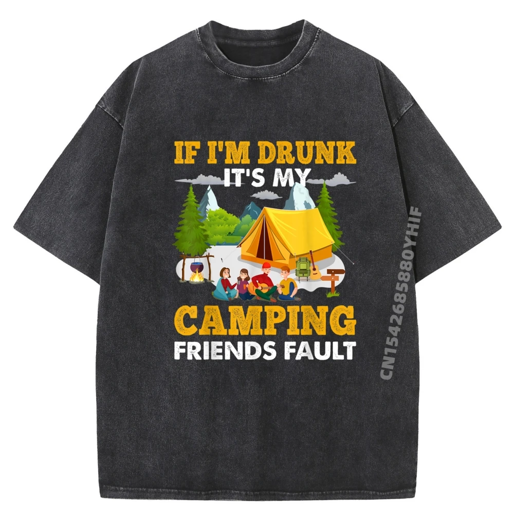 

If I M Drunk It Outdoor Mens Graphic Tees Streetwear Washed Shirt Printed T-shirts Women Design Clothes