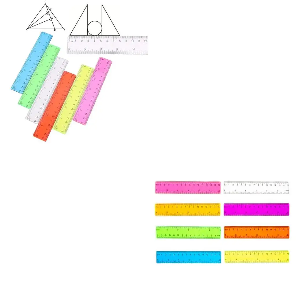 

8 шт. маленькие пластиковые линейки с дюймами и сантиметрами детские красочные мини-линейки