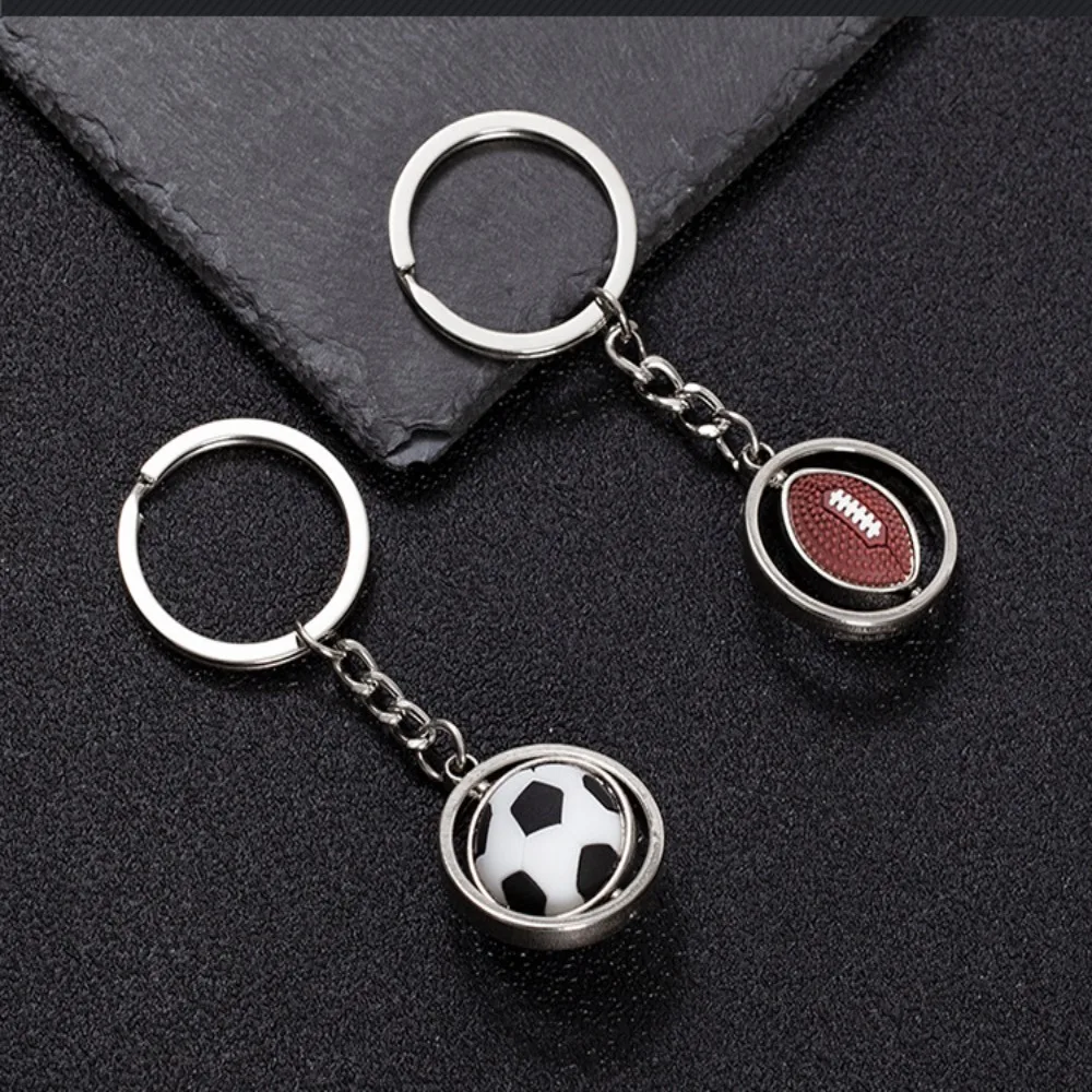 LLavero de fútbol giratorio 3D, Mini pelota de fútbol, campeonato, pareja, joyería, regalo, adorno para coche, accesorio colgante