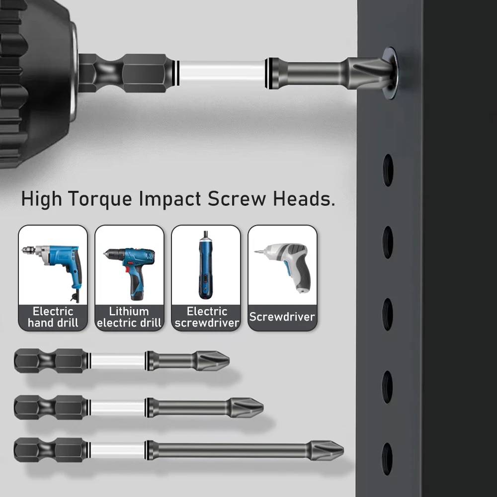 Imagem -06 - Cross Screwdriver Grupo Cabeça de Lote Magnética Broca de Impacto Chave de Fenda Antiderrapante 65 mm 75 mm 100 mm 150 mm 10 Pcs Ph2