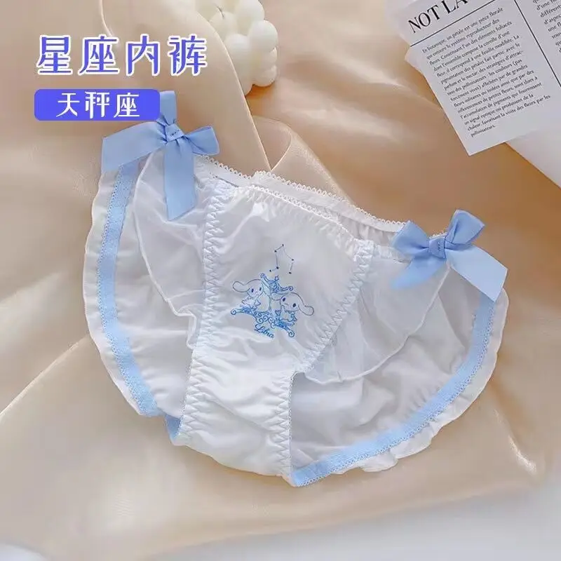 Sanrio 12 Constellation Cinnamoroll Printed Underwear Girl Lingerie Soft Girl Cartoon Cute Bow Cinnamoroll Triangle Panties