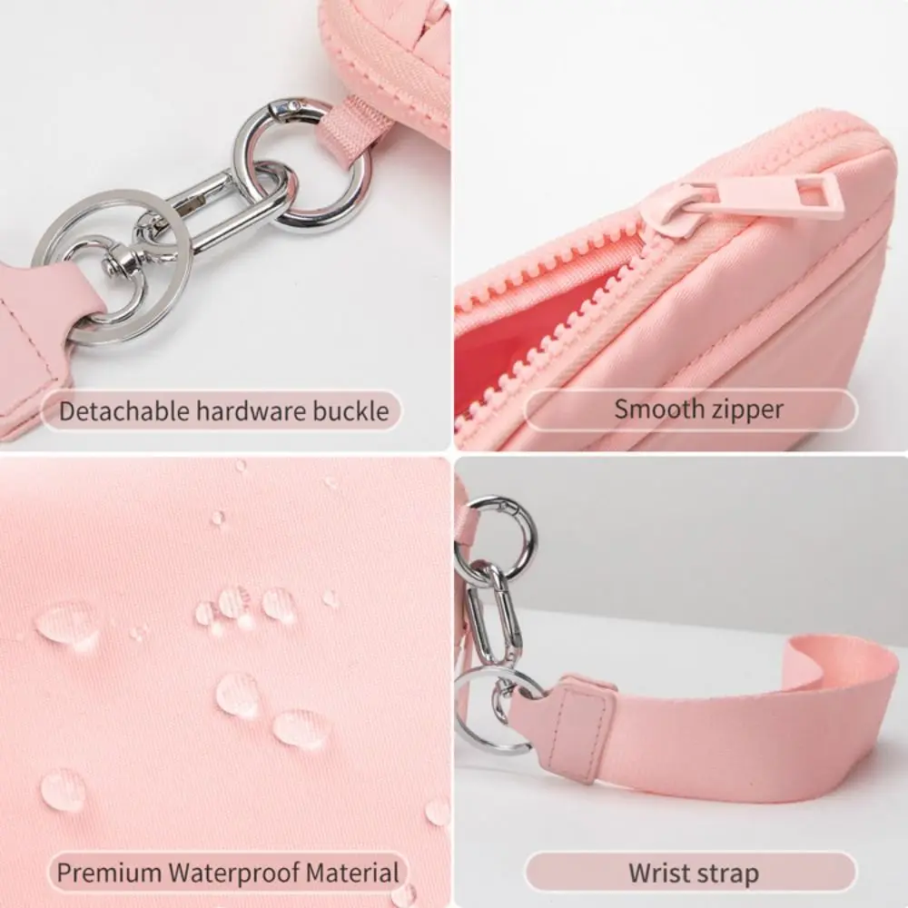 ナイロン製吊り下げカードホルダー多機能ポータブルマルチカードハンドウォレット防水ミニ小型スクエア財布バッグ男性/女性用