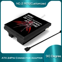 Customized Motherboard ATX 24Pin Steering Adapter,Computer PSU Right Angle Transfer Connector 5V ARGB AURA SYNC PC Modding