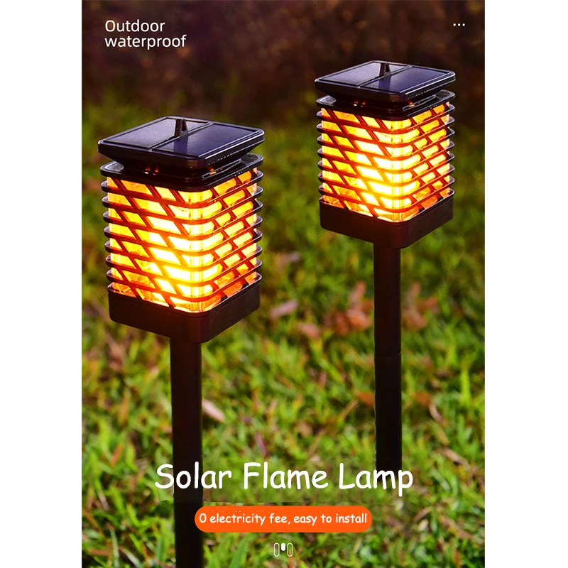 Intelligent Optical Control Solar LED Light Flame Lamp Torch Lamp Waterproof Outdoor Decoration Lamp For Garden Villa Courtyard