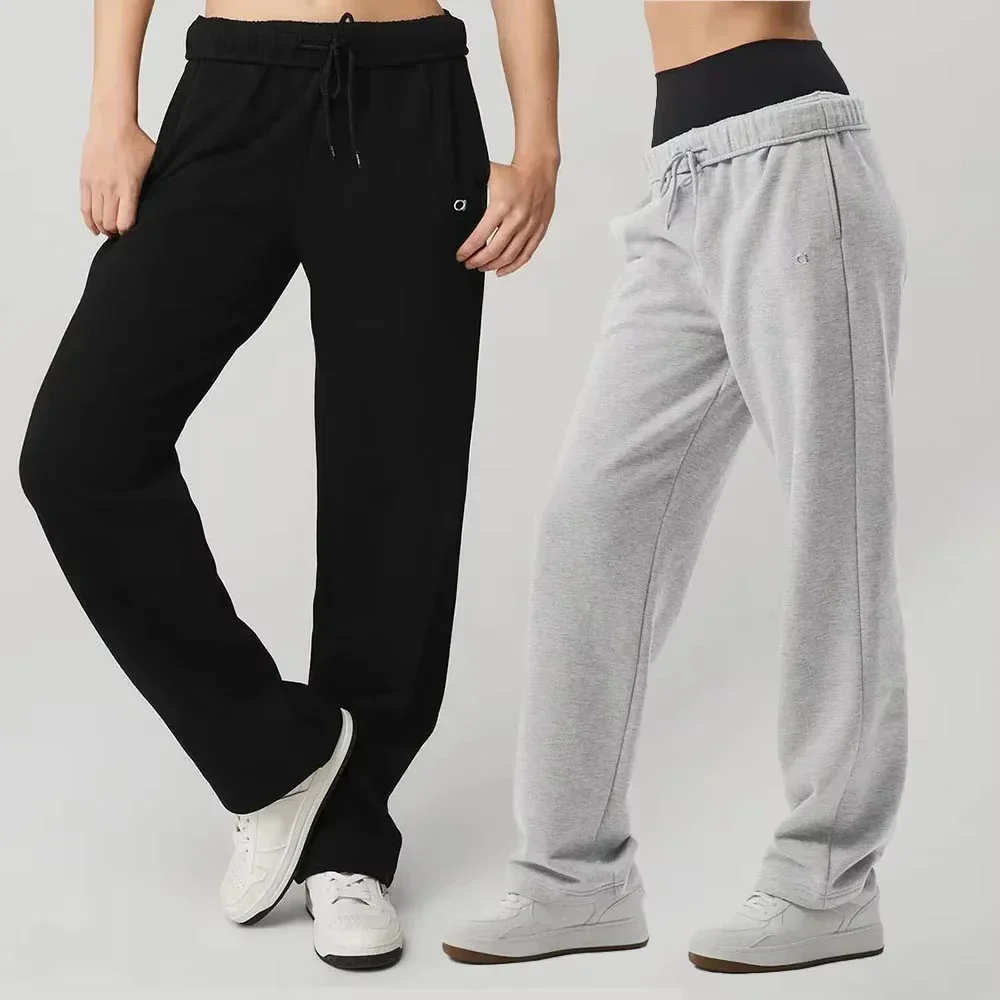 AL High Quality Bucket Pants Autumn Wide Leg Casual Loose Straight Trousers for Men and Women Tied Sweatpants