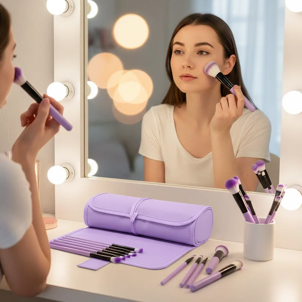 24PCS Set di pennelli per trucco Fondotinta Correttore in polvere Ombretto Pennello per fard Kabuki Miscelazione Strumento di bellezza cosmetica per il viso