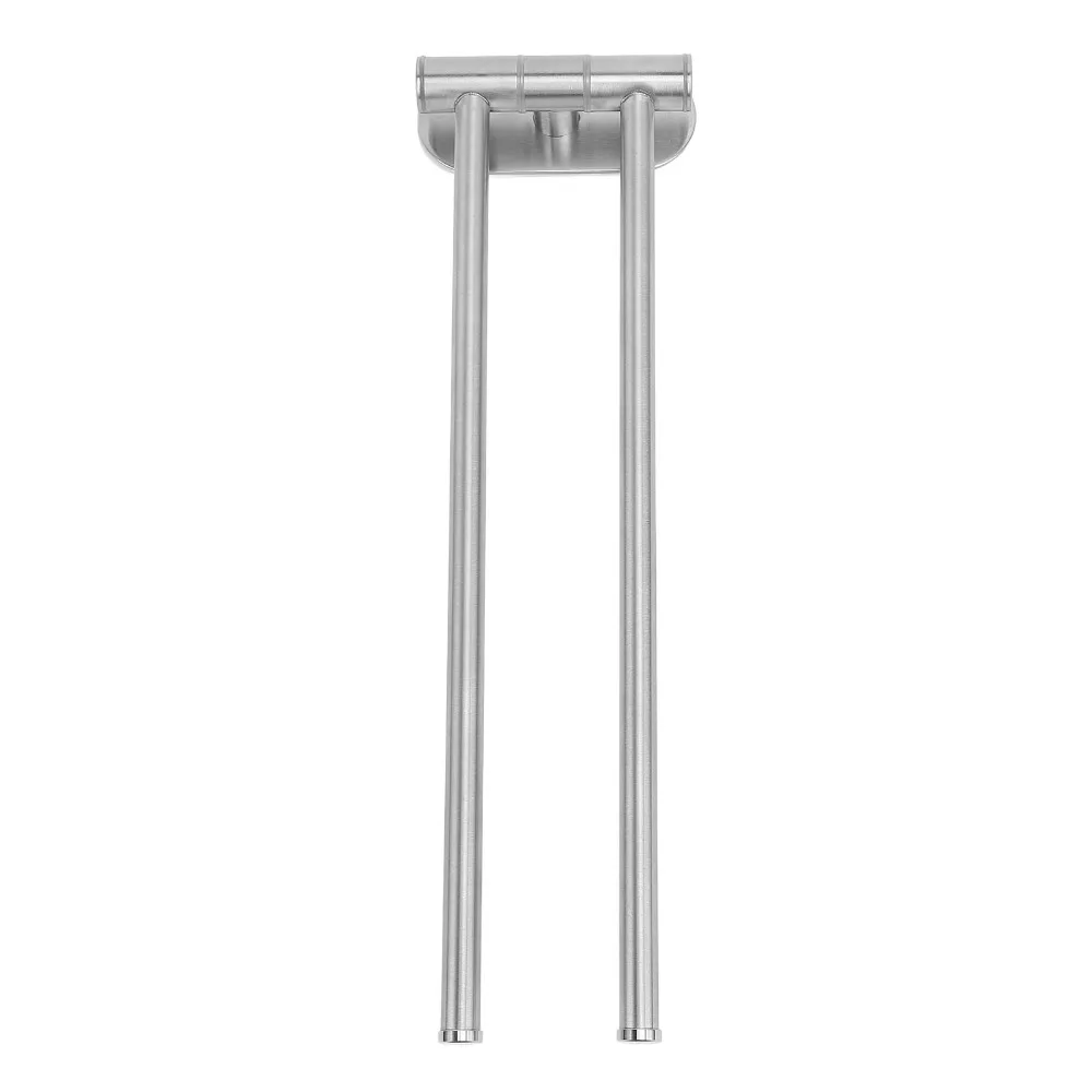 

304 Stainless Steel Swivel Towel Bar Brushed Finish Wall Mounted Towel Holder Silver Rotatable Swivel Towel Rack Space Saving