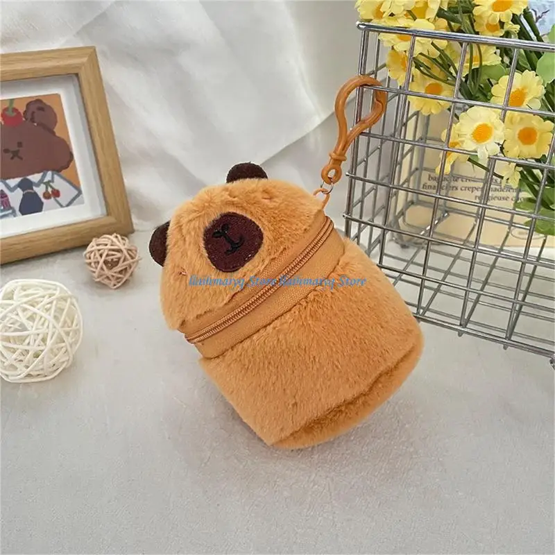 

573B Plush Change Purse Pendant Headphone Storage Bag Lovely Capybara Coin Purse