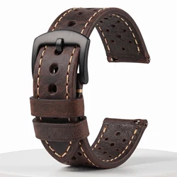 Vintage Genuine Leather Watchbands 20mm 22mm 24mm Cowhide Wrist Strap Belt for Samsung Galaxy Watch 4 Bracelet Accessory