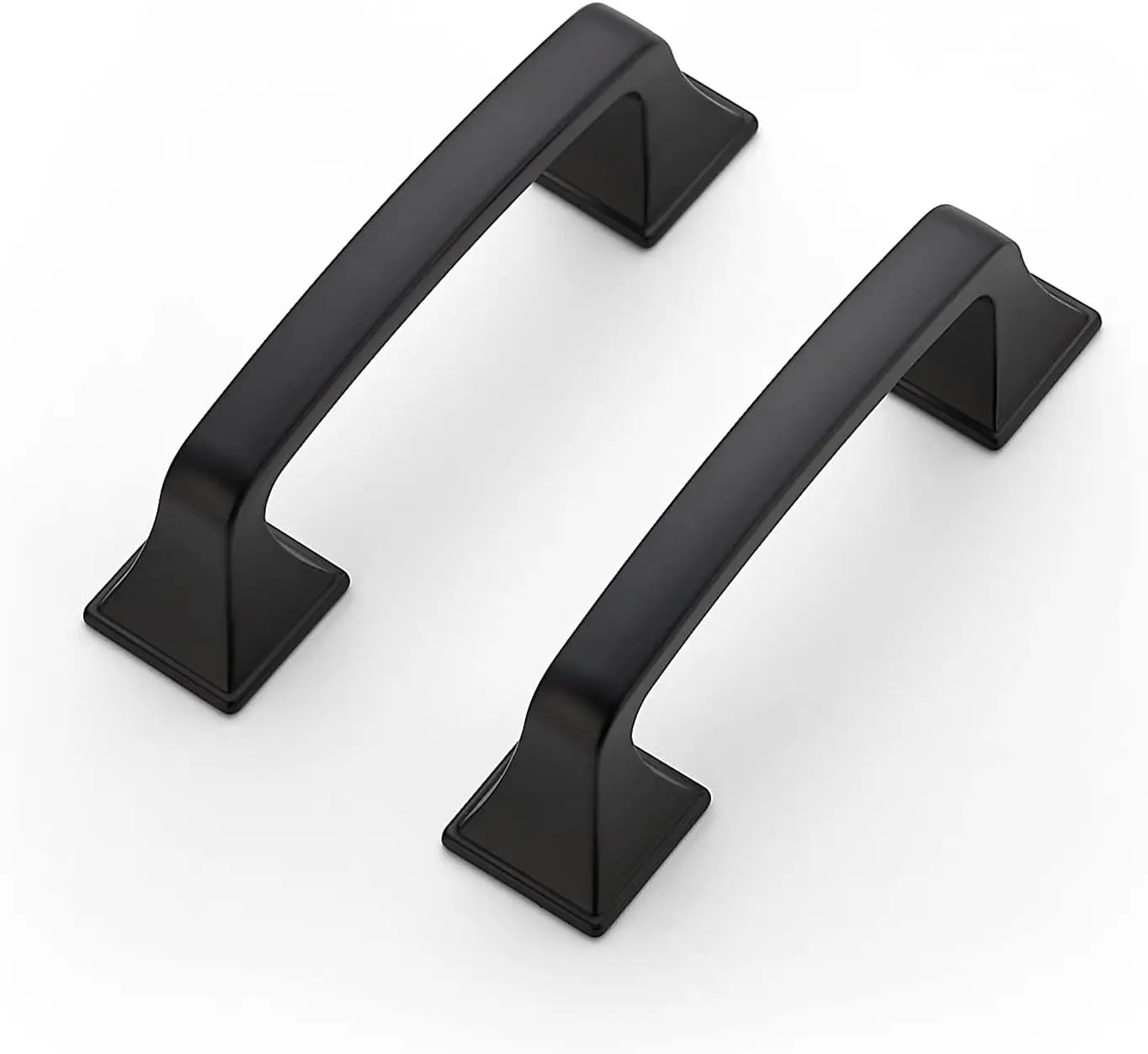 

3 Inch Square Foot Arch Cabinet Pulls Matte Black 5 Pack Kitchen Drawer Handles Hardware