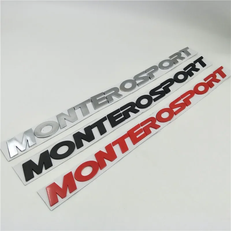 For Mitsubishi MonteroSport Car Front Hood Sticker ABS Head Emblem Automobile Rear Trunk English Lettering Modified Decoration