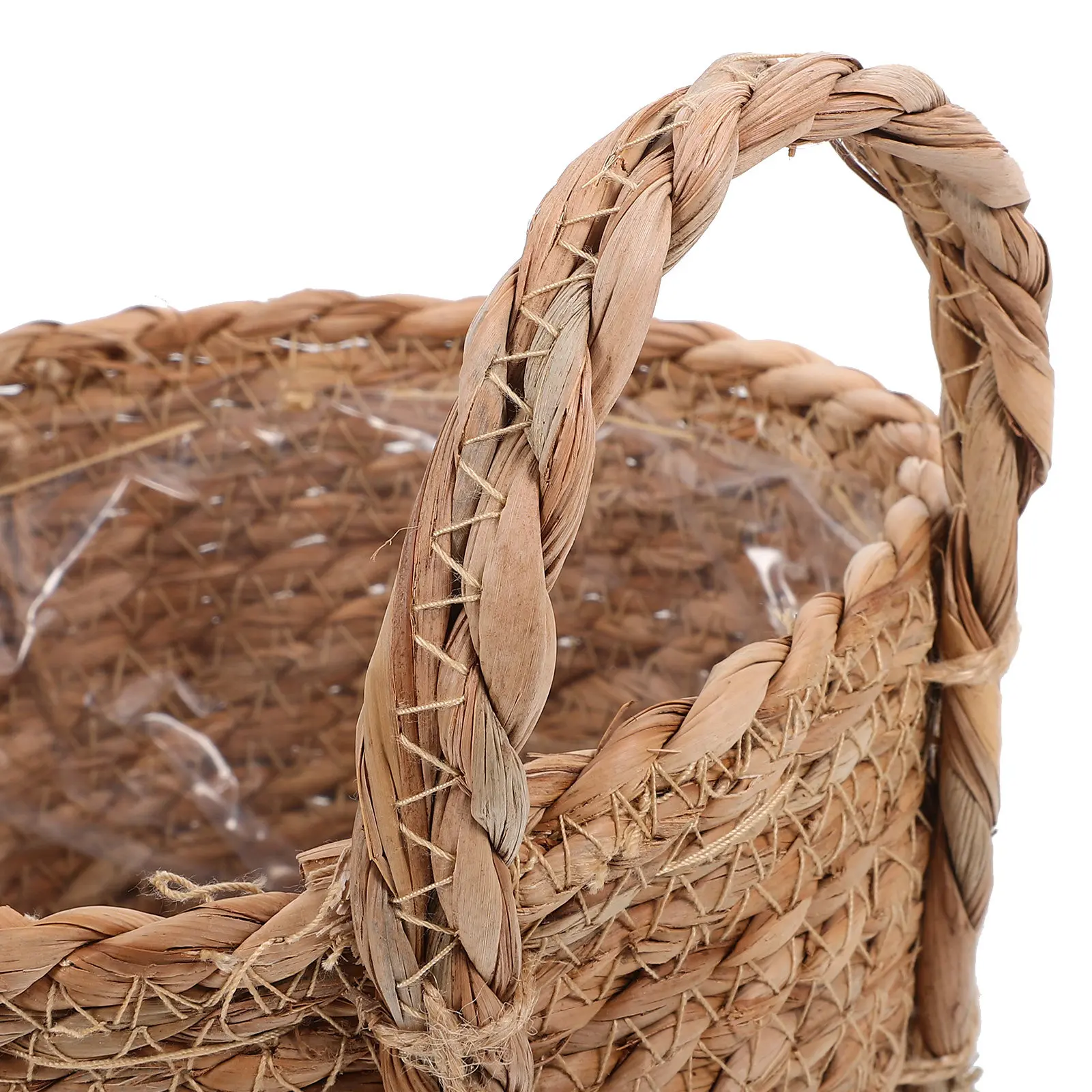 Multipurpose Woven Plant Basket Made of Bulrush Fine Craftsmanship Decorative Flower Planter Basket Compact Lightweight Home