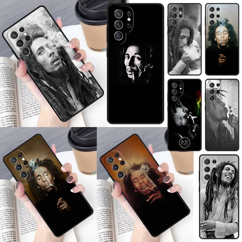 Bob Marley Smoking Cover For Samsung Galaxy S23 Ultra S22 S20 S21 FE S8 S9 S10 Plus Note 10 20 Ultra phone Case