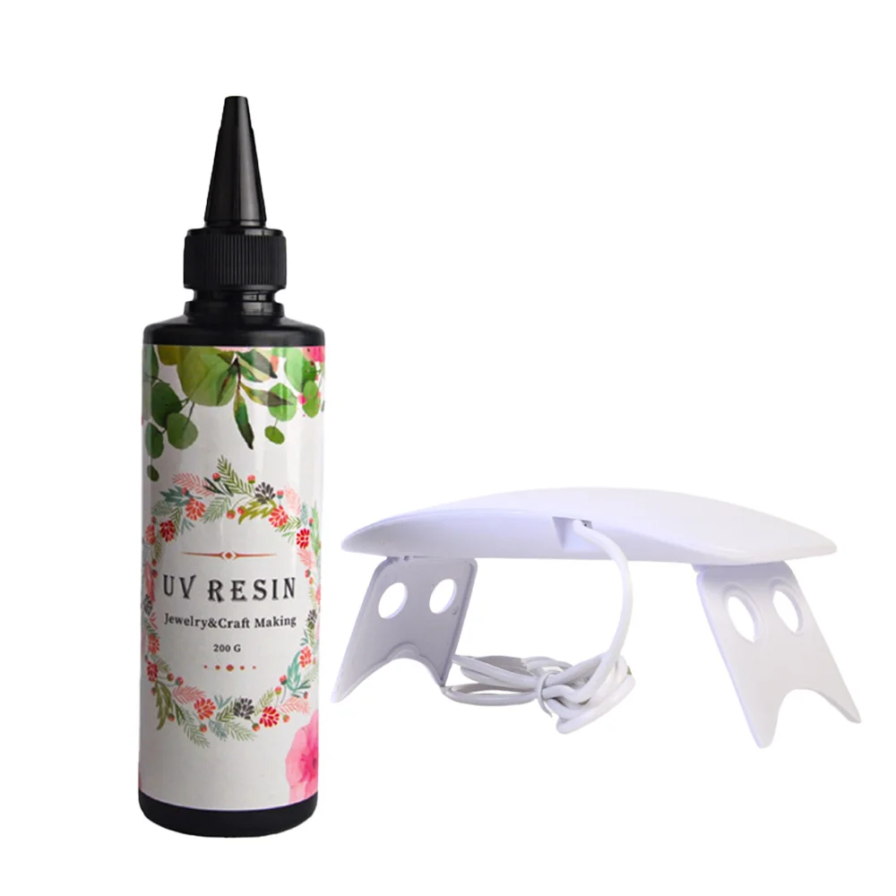 

200 г комплекта УФ-смолы со светом, кристально чистая солнечная активированная УФ-смола прозрачного жесткого типа для начинающих и профессионалов, рукоделие