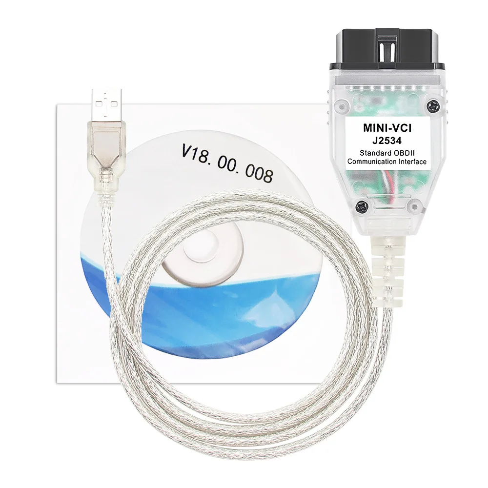 

USB-OBD2 16-контактный одиночный диагностический кабель MINI VCI для автомобильного OBD-сканера TOYOTA TIS Techstream