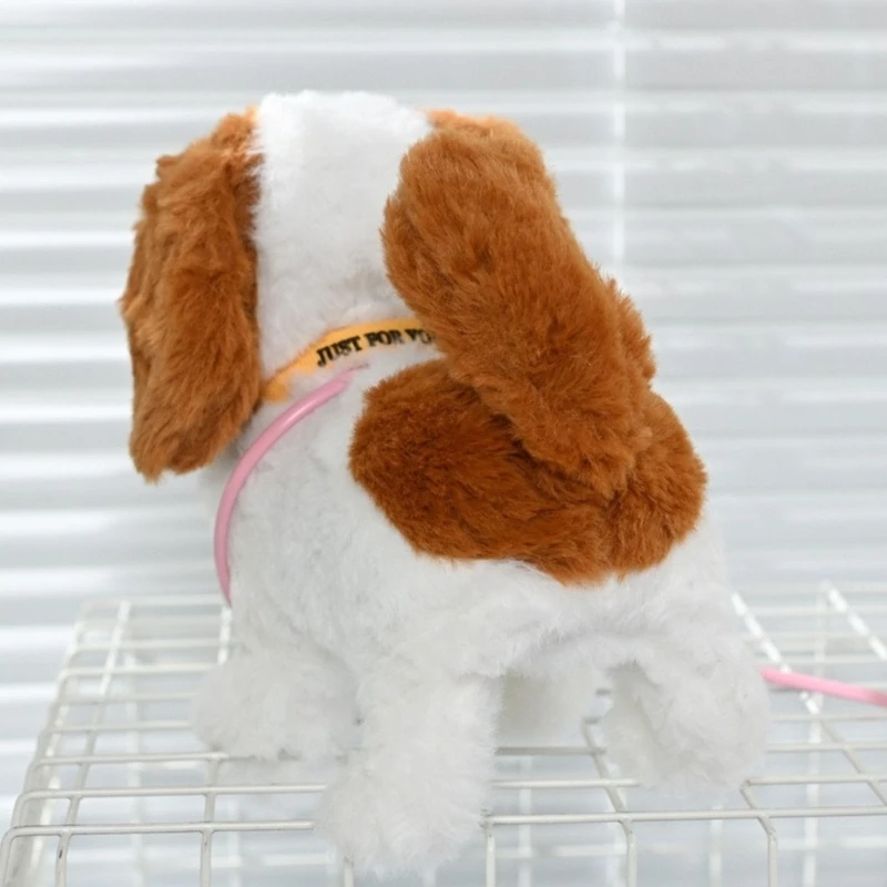 어린이 역할극 및 손 눈 조정 개발을 위해 노래하는 꼬리가 있는 대화형 전기 봉제 개 장난감 15UB