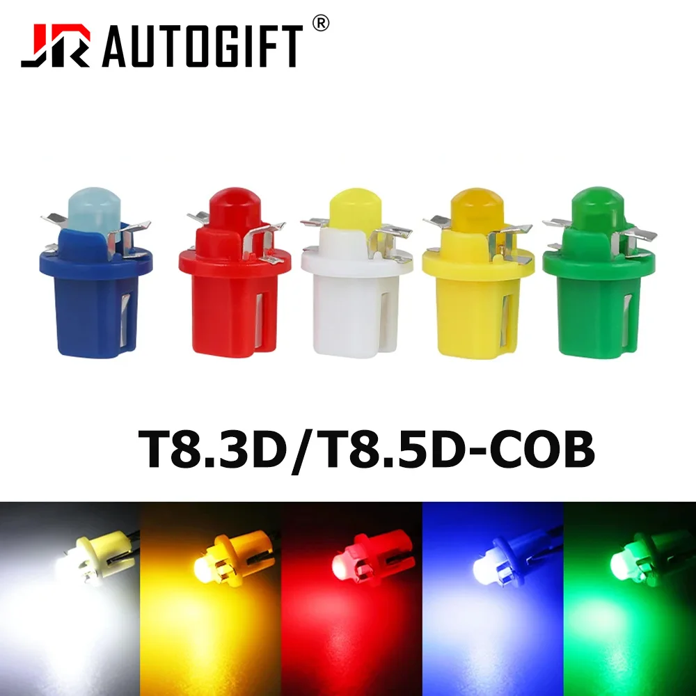 200PCS car styling DC 12V T5 8.5D 1COB 8.3D Car Light Instrument Dashboard Light Auto Interior Small Lamp White Red Blue Green