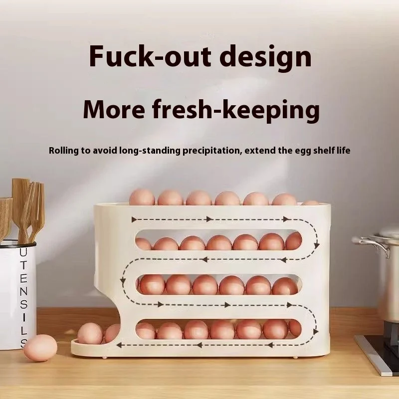 Automatyczny schodek na jajka Lodówka Organizer na jajka Kuchnia Dozownik na jajka Lodówka Organizer organizador cocina