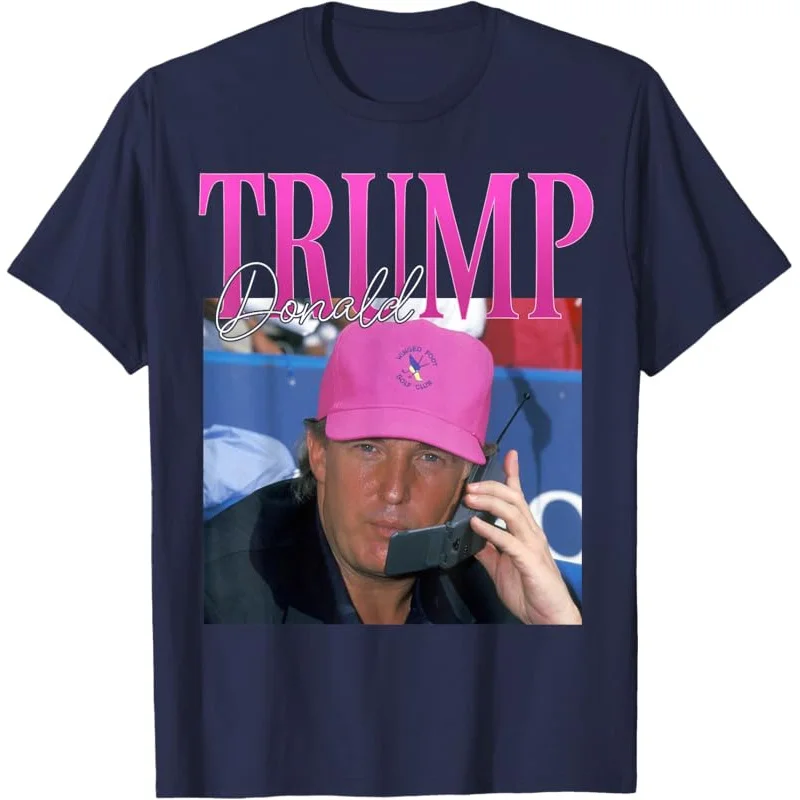 

Donald Trump Pink Funny Miss Me Yet Y2K Vintage 90s T-Shirt