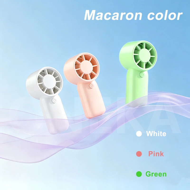 

Portable mini handheld fan, 3 stylish macaron colors, provides refreshing cool breeze, fashionable and versatile, a must-hatile.